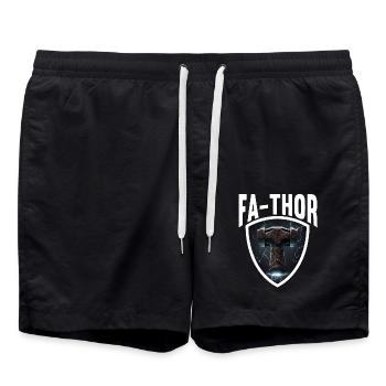Papa Vathor Va Thor Vatertag Vatertagsgeschenk - Badeshorts - Schwarz - Vorne - AI Model Male 185 light (185cm)