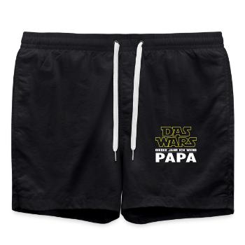 Das Wars Bester Papa Geburt Dieses Jahres Geschenk - Badeshorts - Schwarz - Vorne - AI Model Male 185 light (185cm)