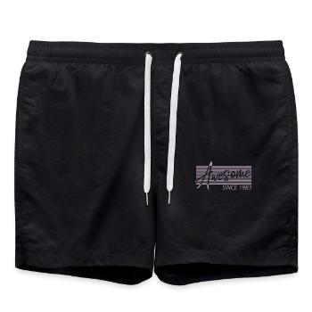 1983 Rétro Anniversaire Dictons - Short de bain - noir - Devant - AI Model Male 185 light (185cm)