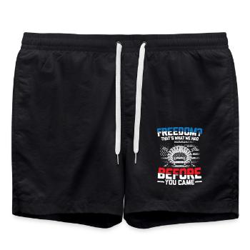 Freedom That's What We Had Before You Came - Badeshorts - Schwarz - Vorne - AI Model Male 185 light (185cm)