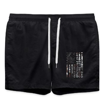 Best Father Best Friend Patriotic - Swim Trunks - black - Front - AI Model Male 185 light (185cm)