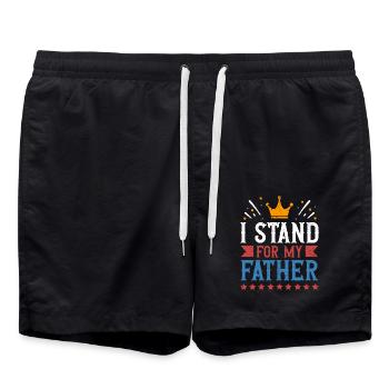 I stand for my father's proud father's heart - Swim Trunks - black - Front - AI Model Male 185 light (185cm)