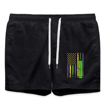 American Sports Flag Cricket Bat - Swim Trunks - black - Front - AI Model Male 185 light (185cm)