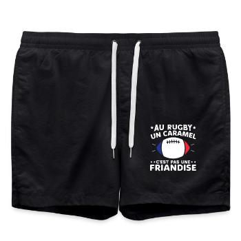 Au Rugby Un Caramel C'est Pas Une Friandise - Short de bain - noir - Devant - AI Model Male 185 light (185cm)