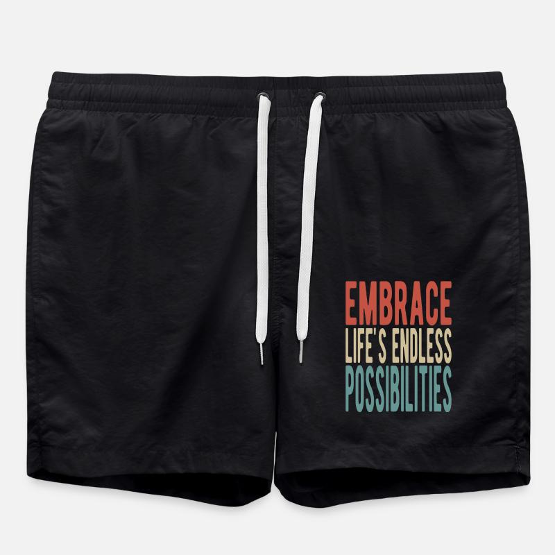 Embrace life's endless possibilities - Swim Trunks - black