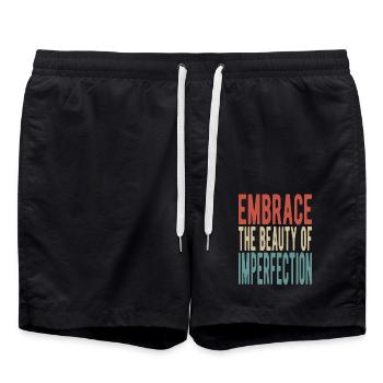 Embrassez la beauté de l’imperfection - Short de bain - noir - Devant - AI Model Male 185 light (185cm)