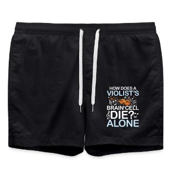 How Does A Violist's Brain Cell Alone - Badeshorts - Schwarz - Vorne - AI Model Male 185 light (185cm)