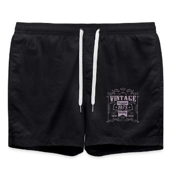 Millésime 1973 Ornements d’anniversaire Old School - Short de bain - noir - Devant - AI Model Male 185 light (185cm)
