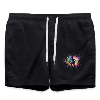 Tie dye Basketball Mädchen - Badeshorts - Schwarz - Vorne - AI Model Male 185 light (185cm)