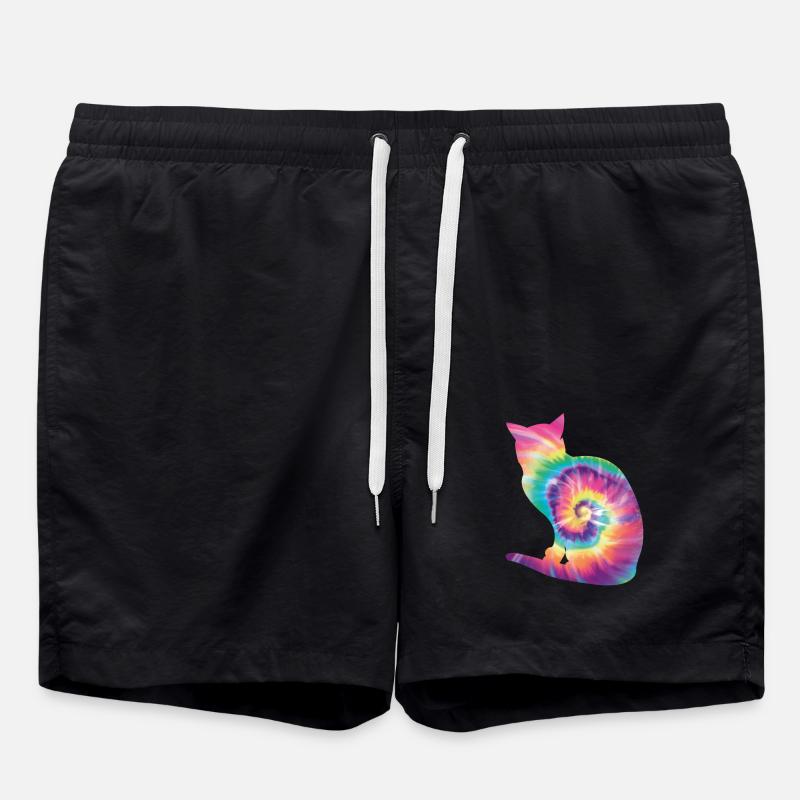 Tie Dye Cat - Short de bain - noir