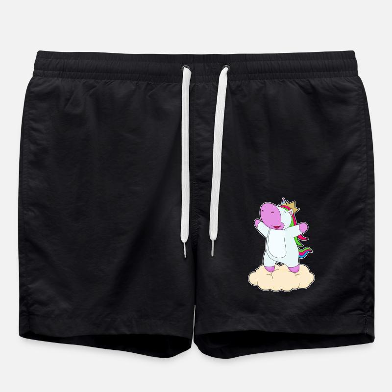 Einhorn Prinz Krone - Badeshorts - Schwarz