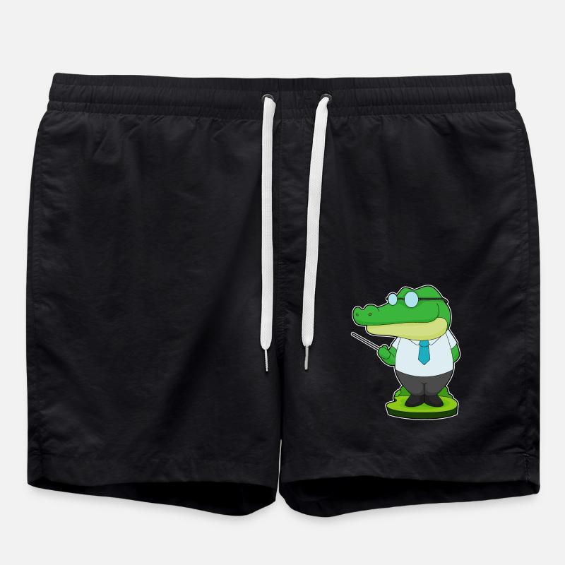 Crocodile Teacher Pointer - Swim Trunks - black