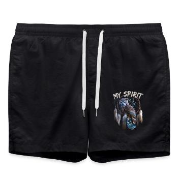 My Spirit für einen Esoteriker Esoterikerin - Badeshorts - Schwarz - Vorne - AI Model Male 185 light (185cm)