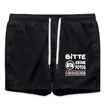 Bitte Keine Fotos Ich Bin Krankgeschrieben - Badeshorts - Schwarz - Vorne - AI Model Male 185 light (185cm)