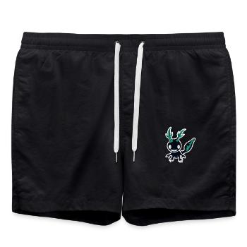 Mignon kawaii axolotl design couleurs négatives - Short de bain - noir - Devant - AI Model Male 185 light (185cm)