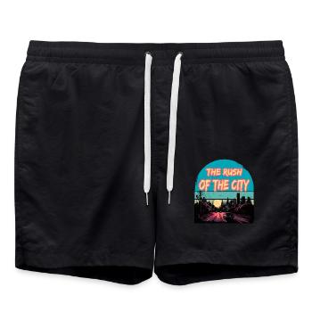 The Rush Of The City - Badeshorts - Schwarz - Vorne - AI Model Male 185 light (185cm)