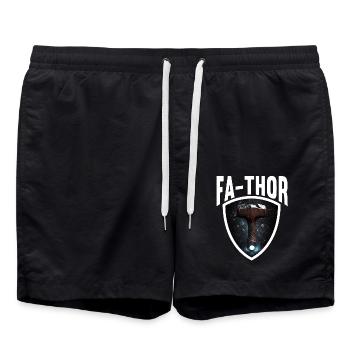 Papa Vathor Va Thor Vatertag Vatertagsgeschenk - Badeshorts - Schwarz - Vorne - AI Model Male 185 light (185cm)