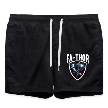 Papa Vathor Va Thor Vatertag Vatertagsgeschenk - Badeshorts - Schwarz - Vorne - AI Model Male 185 light (185cm)