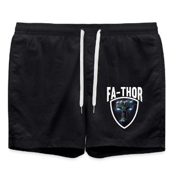 Papa Vathor Va Thor Vatertag Vatertagsgeschenk - Badeshorts - Schwarz - Vorne - AI Model Male 185 light (185cm)