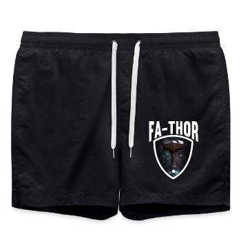 Papa Vathor Va Thor Vatertag Vatertagsgeschenk - Badeshorts - Schwarz - Vorne - AI Model Male 185 light (185cm)