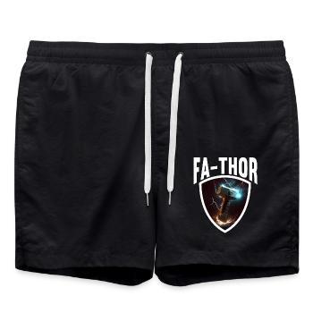 Papa Vathor Va Thor Vatertag Vatertagsgeschenk - Badeshorts - Schwarz - Vorne - AI Model Male 185 light (185cm)