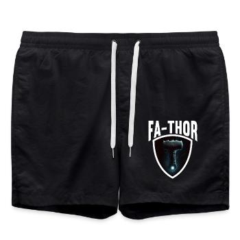 Papa Vathor Va Thor Vatertag Vatertagsgeschenk - Badeshorts - Schwarz - Vorne - AI Model Male 185 light (185cm)