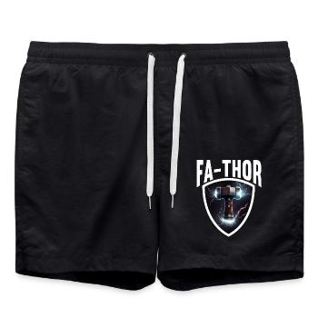 Papa Vathor Va Thor Vatertag Vatertagsgeschenk - Badeshorts - Schwarz - Vorne - AI Model Male 185 light (185cm)