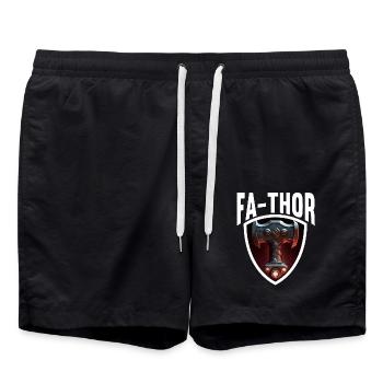 Papa Vathor Va Thor Vatertag Vatertagsgeschenk - Badeshorts - Schwarz - Vorne - AI Model Male 185 light (185cm)