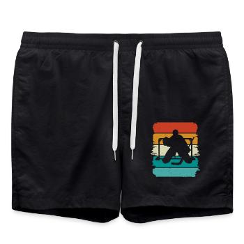 Eishockey Ice Hockey - Badeshorts - Schwarz - Vorne - AI Model Male 185 light (185cm)