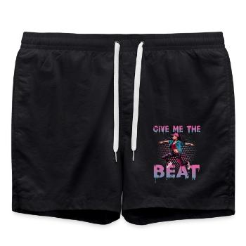Tanzen Breakdance Streetdane Rap - Badeshorts - Schwarz - Vorne - AI Model Male 185 light (185cm)