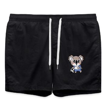 Süßer Kawaii Koala mit Handball und Fußball Design - Badeshorts - Schwarz - Vorne - AI Model Male 185 light (185cm)