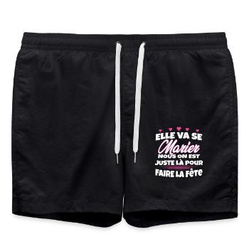 Team Mariée Enterrement de vie de Jeune Fille - Short de bain - noir - Devant - AI Model Male 185 light (185cm)