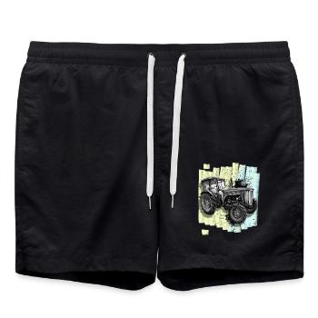 Tracteur Agriculture Agriculteur - Short de bain - noir - Devant - AI Model Male 185 light (185cm)