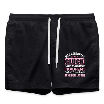 Wer behauptet Glück kann man nicht kaufen - Badeshorts - Schwarz - Vorne - AI Model Male 185 light (185cm)
