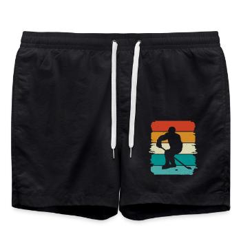 Eishockey Ice Hockey - Badeshorts - Schwarz - Vorne - AI Model Male 185 light (185cm)