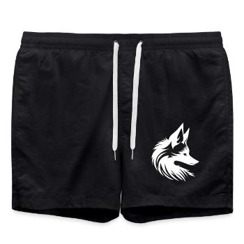 Süsser niedlicher Fuchs Tattoo Porträt Style - Badeshorts - Schwarz - Vorne - AI Model Male 185 light (185cm)