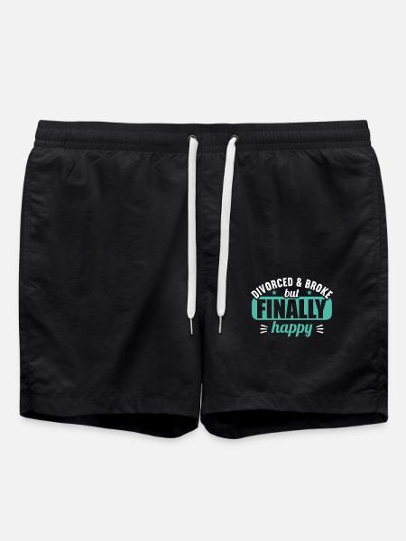 Divorced and Broke but finally happy Scheidungs - Badeshorts - Schwarz
