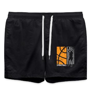 Basketball Basketballer - Badeshorts - Schwarz - Vorne - AI Model Male 185 light (185cm)