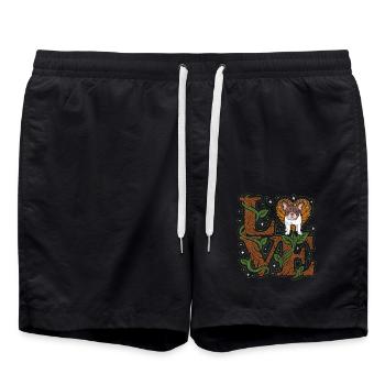 Amour bouledogue français - Short de bain - noir - Devant - AI Model Male 185 light (185cm)