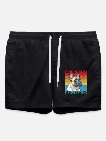 Frenchie Kisses fix everything - Swim Trunks - black