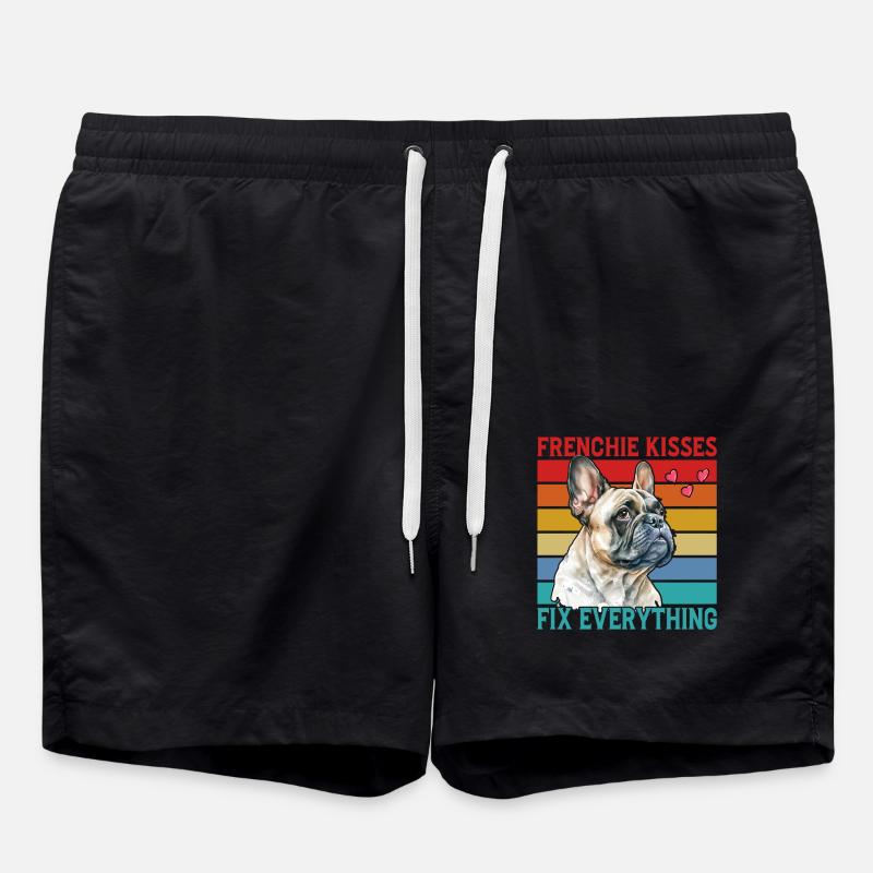 Frenchie Kisses fix everything - Swim Trunks - black