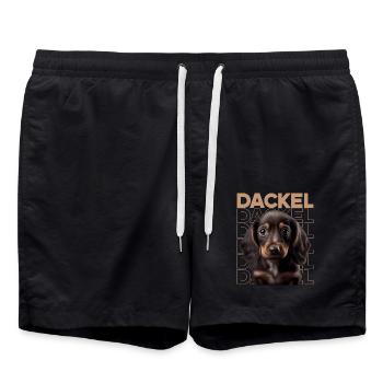 Teckel à poil dur Teckel Chien Chiens Chicoton Teckel - Short de bain - noir - Devant - AI Model Male 185 light (185cm)