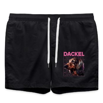 Teckel à poil dur Teckel Chien Chiens Chicoton Teckel - Short de bain - noir - Devant - AI Model Male 185 light (185cm)