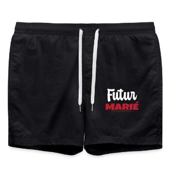 Homme Futur Marié Cadeau Humour EVG - Short de bain - noir - Devant - AI Model Male 185 light (185cm)