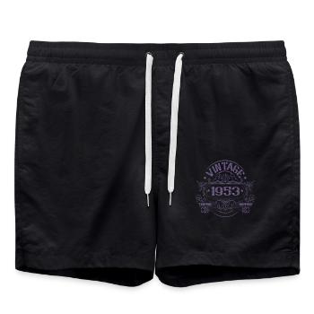 Vintage 1953 Birthday Sayings - Swim Trunks - black - Front - AI Model Male 185 light (185cm)