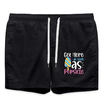 Get Here As Soon As Popsicle für eine Eis - Badeshorts - Schwarz - Vorne - AI Model Male 185 light (185cm)
