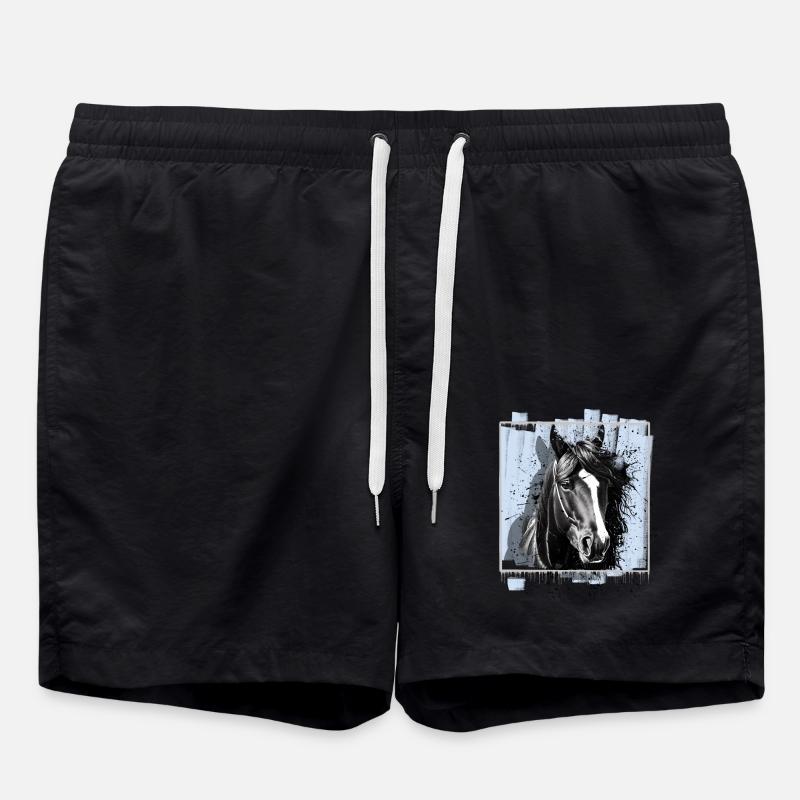 Horse - Swim Trunks - black