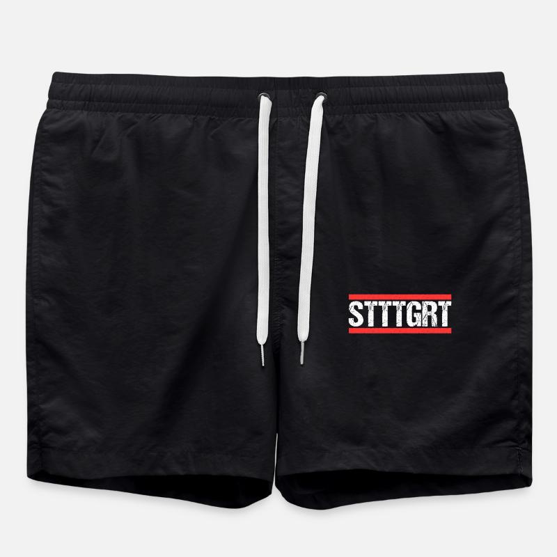 Stuttgartererin Stuttgarterer Stuttgarter - Badeshorts - Schwarz
