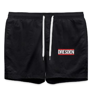 Dresdnerin Dresdner Dresden - Badeshorts - Schwarz - Vorne - AI Model Male 185 light (185cm)