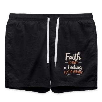 Glaube Ist Kein Gefühl, Sondern Ein Glaube An - Badeshorts - Schwarz - Vorne - AI Model Male 185 light (185cm)